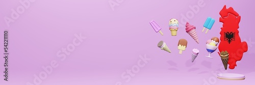 3d rendering of ice cream consumption in Angola for social media content