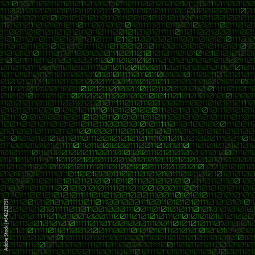 Digital christmas tree with binary code. Christmas tree. Vector illustration