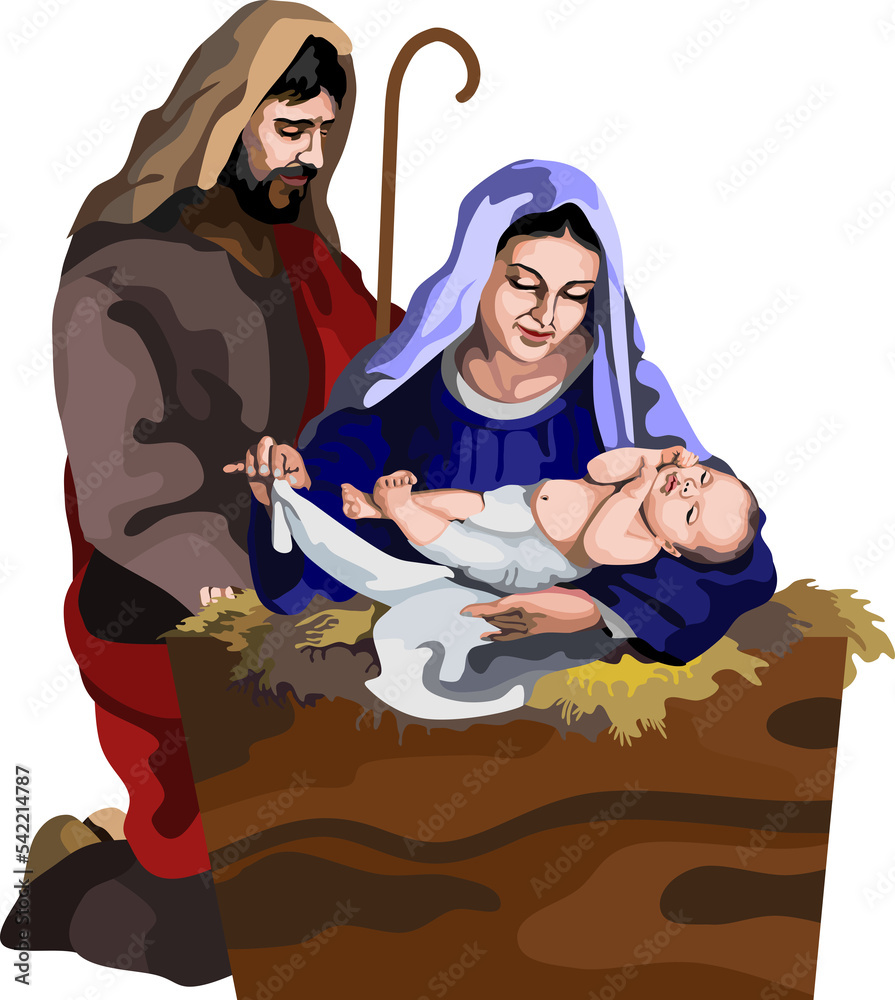 Jesus Born Christmas Illustration Jesus Born Christmas Illustration