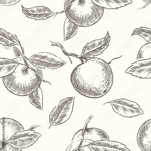 Apple branches retro pattern