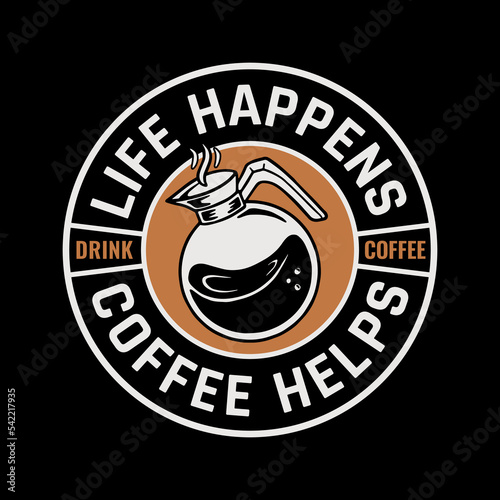 Coffee design. Hand-drawn vector graphics for t-shirt prints, posters and other uses.
