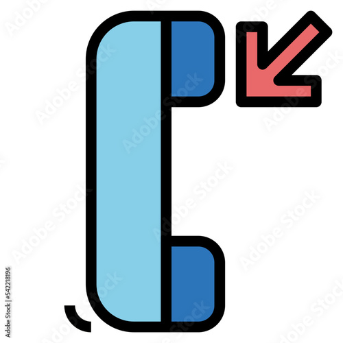Phone receiver filled outline icon style