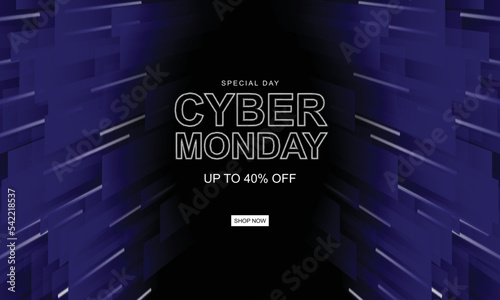 Cyber monday background. Design with modern