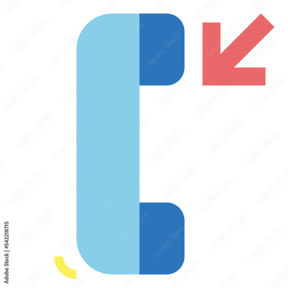 Phone receiver flat icon style Phone receiver flat icon style