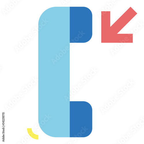 Phone receiver flat icon style