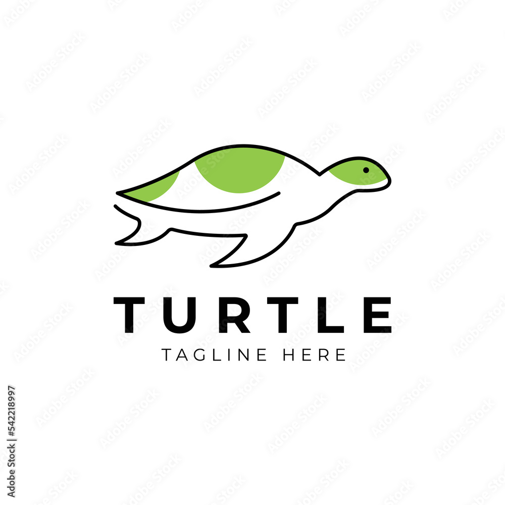 Simple Line Art Turtle Logo Template Simple Line Art Turtle Logo Template