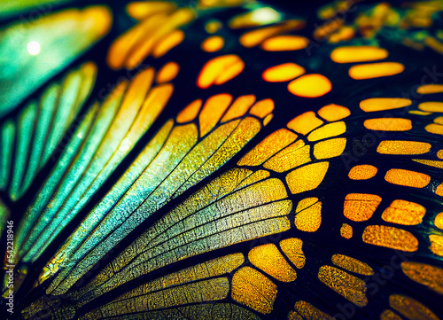 Macro picture of Butterfly wings. AI. 