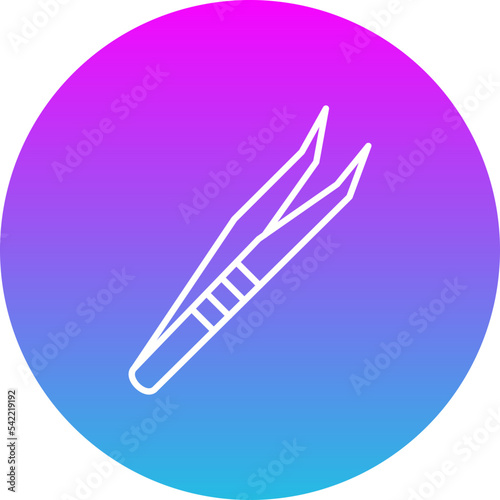 Tweezers Gradient Circle Line Inverted Icon