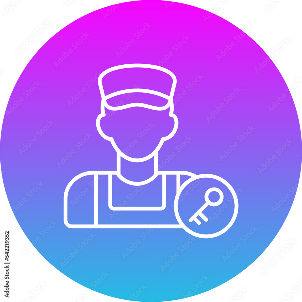 Locksmith Gradient Circle Line Inverted Icon Locksmith Gradient Circle Line Inverted Icon