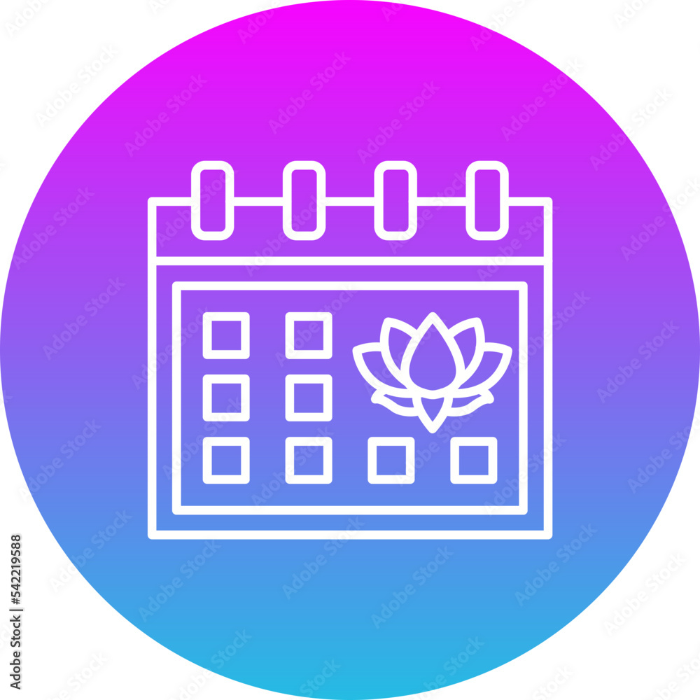 Calendar Gradient Circle Line Inverted Icon Calendar Gradient Circle Line Inverted Icon