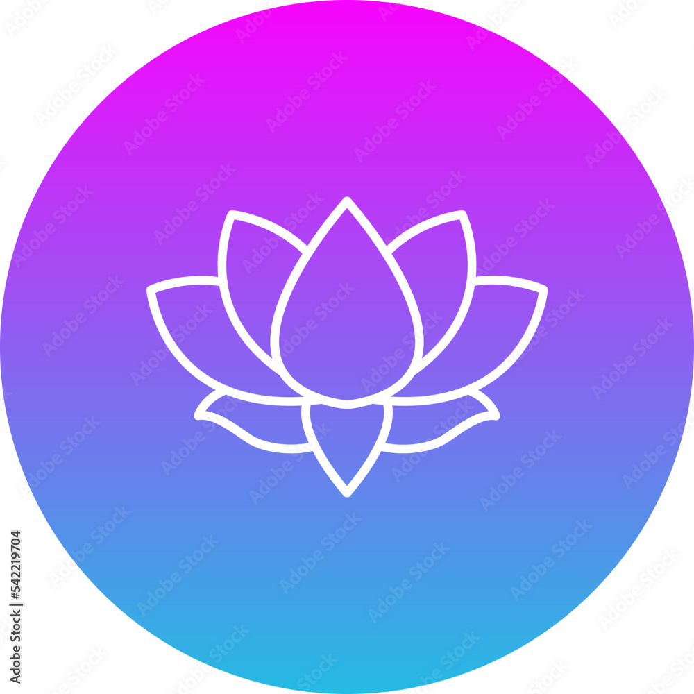 Lotus Flower Gradient Circle Line Inverted Icon Lotus Flower Gradient Circle Line Inverted Icon