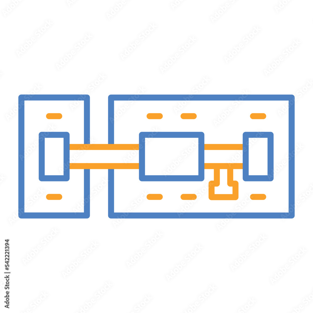 Latch Blue And Orange Line Icon Latch Blue And Orange Line Icon
