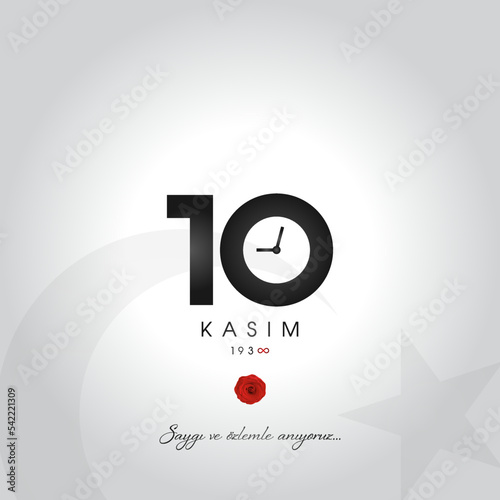 10 kasim vector illustration. (10 November, Mustafa Kemal Ataturk Death Day anniversary.)