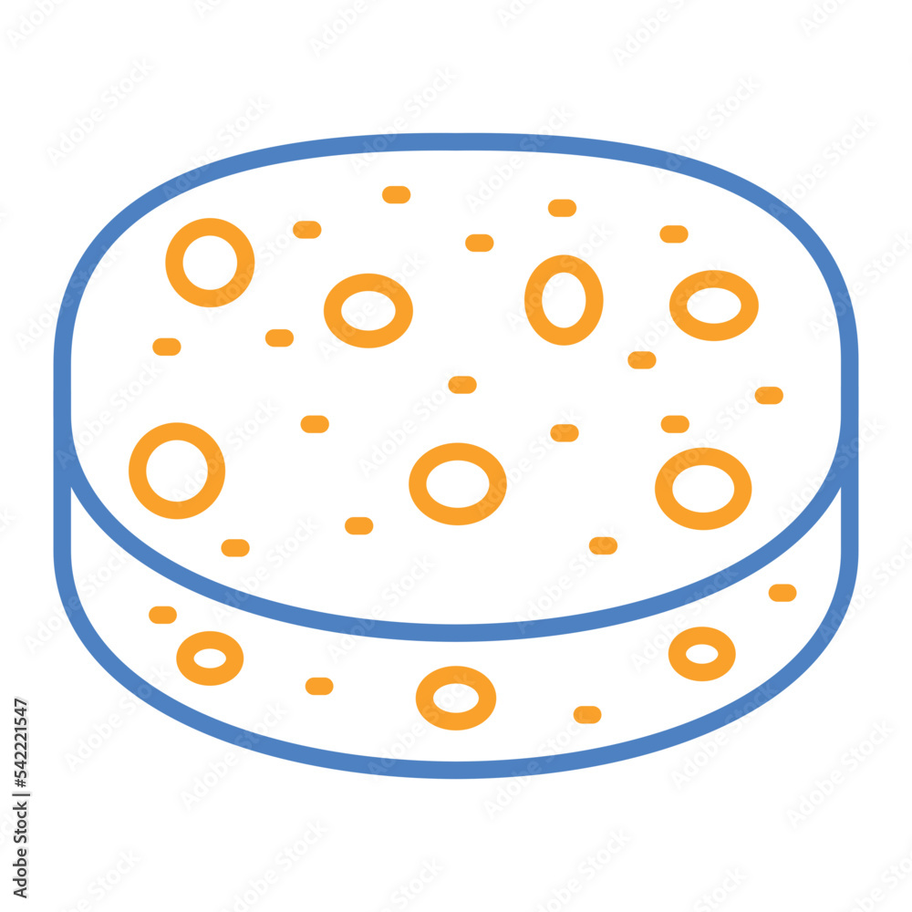 Sponge Blue And Orange Line Icon Sponge Blue And Orange Line Icon