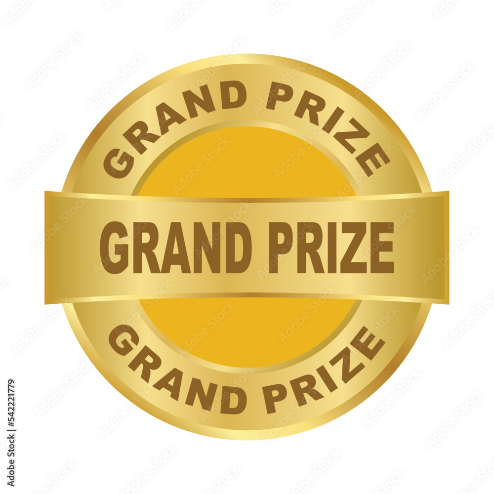 Grand prize gold medal vector illustration isolated on a white background.