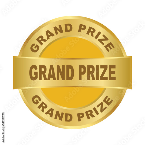 Grand prize gold medal vector illustration isolated on a white background.