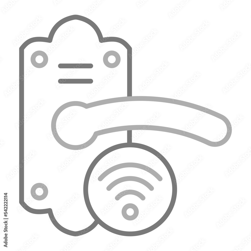 Smart Lock Greyscale Line Icon Smart Lock Greyscale Line Icon