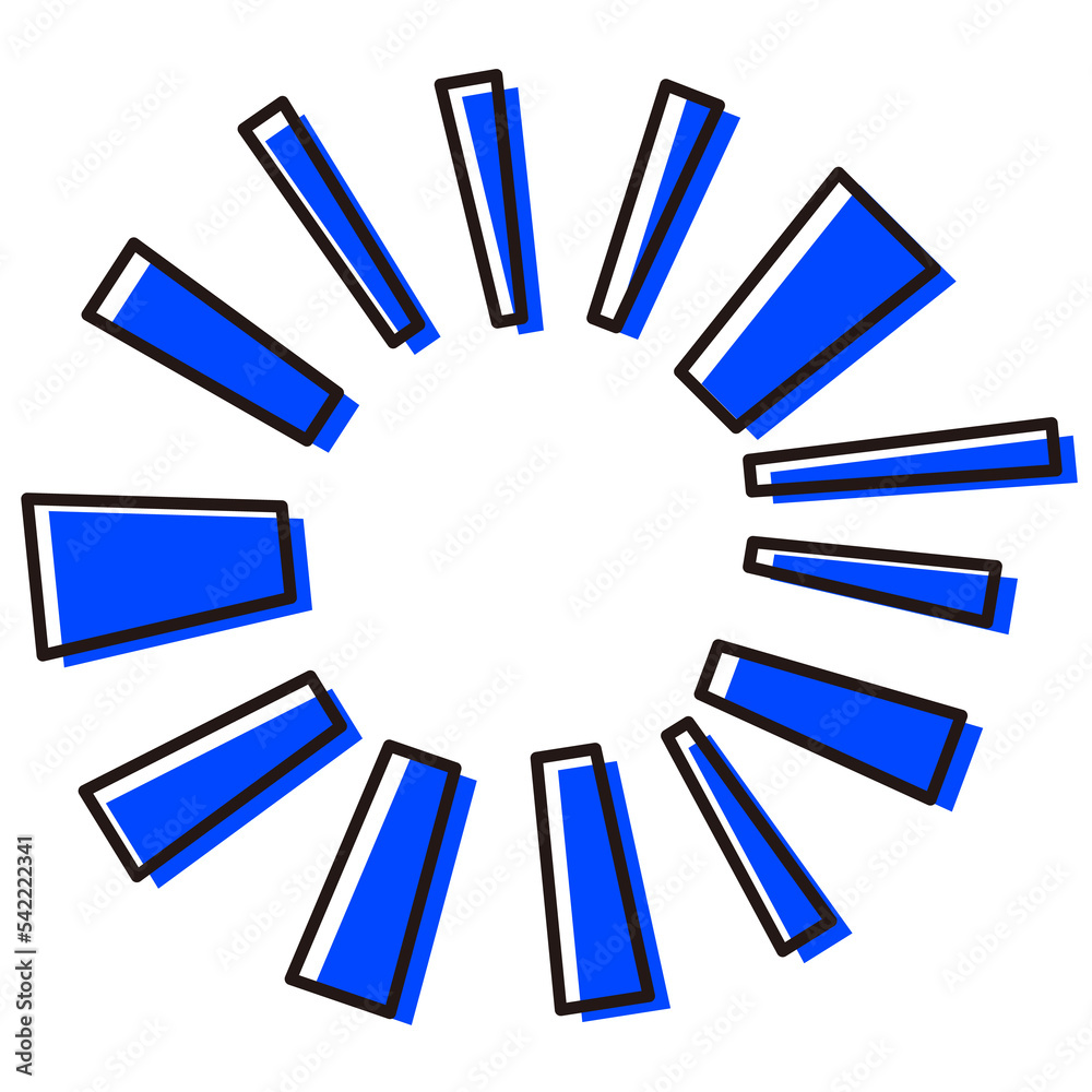 パって感じの青いひらめきマーク　PNG