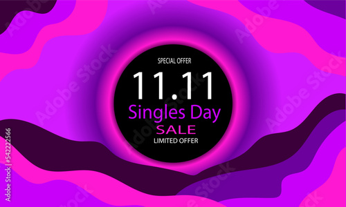 November 11 Singles Day Sale. Vector Illustration photo