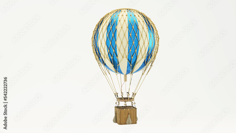 Obraz premium 3d render of a hot air balloon on isolated background