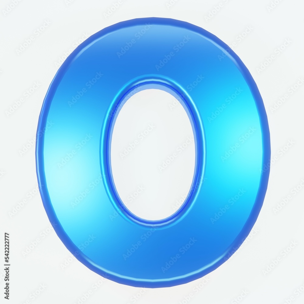 Number 0 with white background. 3d render with shiny metallic surface. Number 0 with white background. 3d render with shiny metallic surface.