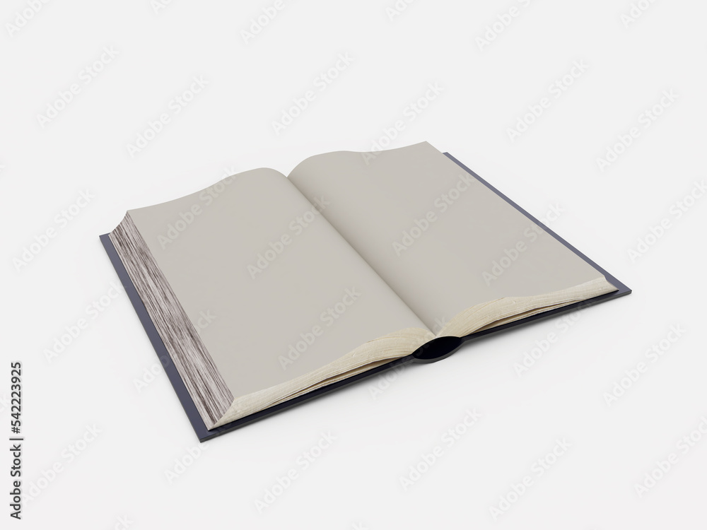 blank open book 3d image with white isolated background. blank open book 3d image with white isolated background.