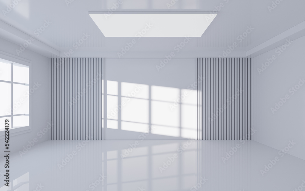White empty room with light and shadow, Interior geometry scene, 3d rendering. White empty room with light and shadow, Interior geometry scene, 3d rendering.