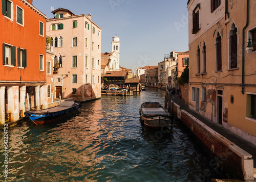 Venetian Canal, boats and buildings  © gammaphotostudio