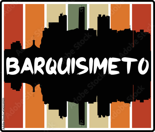 Barquisimeto Venezuela Skyline Sunset Travel Souvenir Sticker Logo Badge Stamp Emblem Coat of Arms Vector Illustration EPS photo