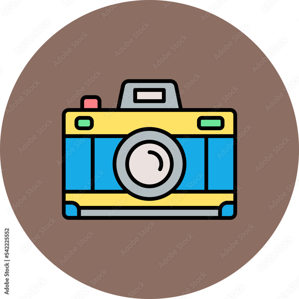 Camera Multicolor Circle Filled Line Icon Camera Multicolor Circle Filled Line Icon