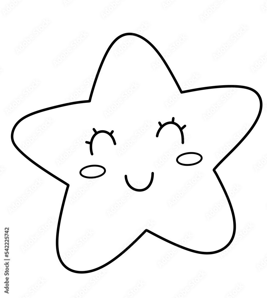 Smile Little Star Outline Smile Little Star Outline