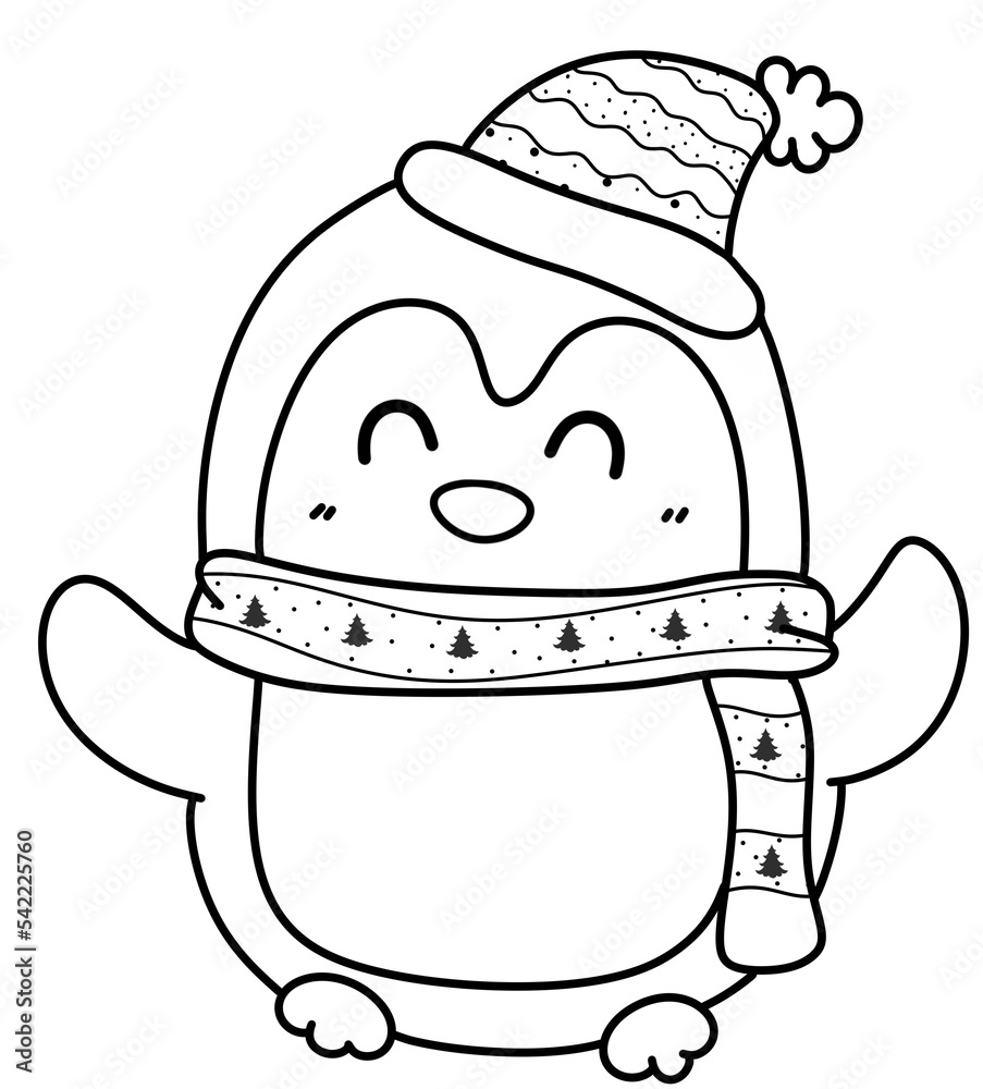 Christmas Penguin Outline Christmas Penguin Outline
