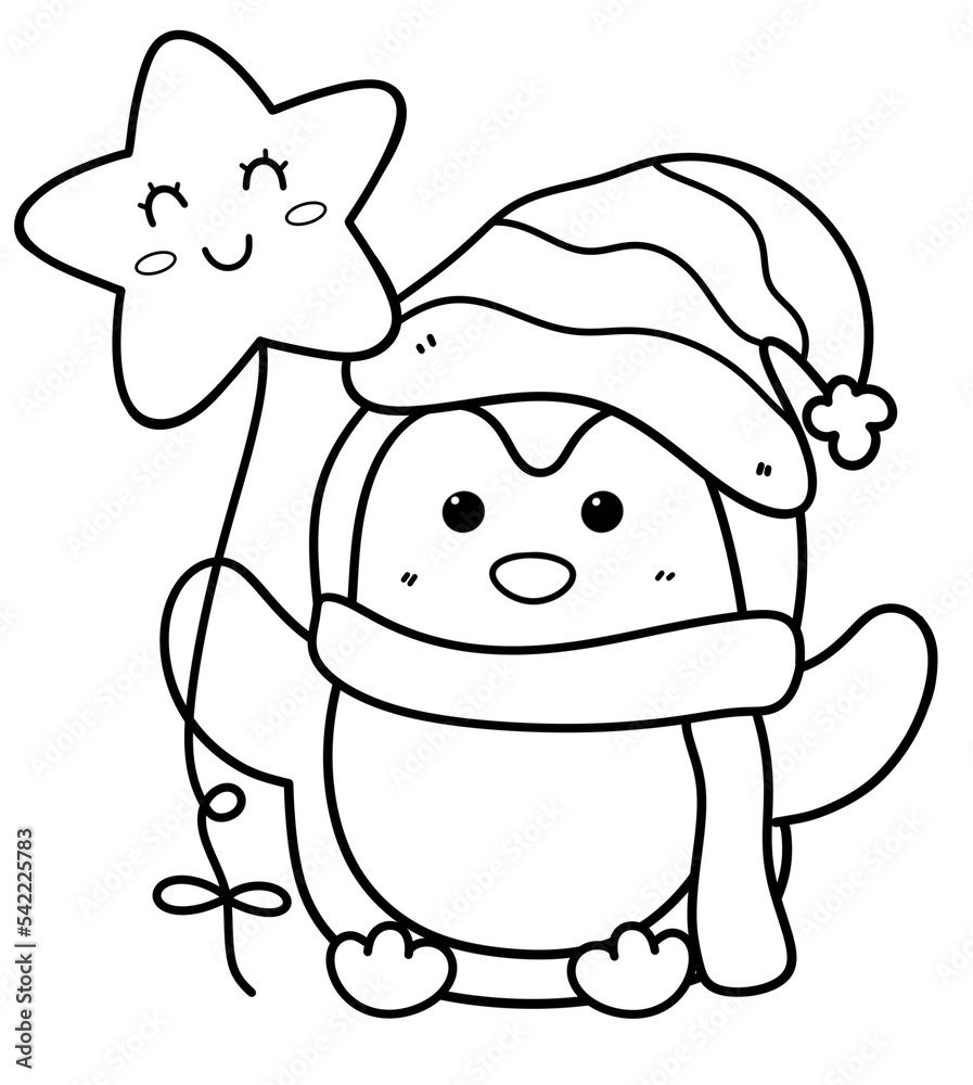 Christmas Penguin Outline Christmas Penguin Outline