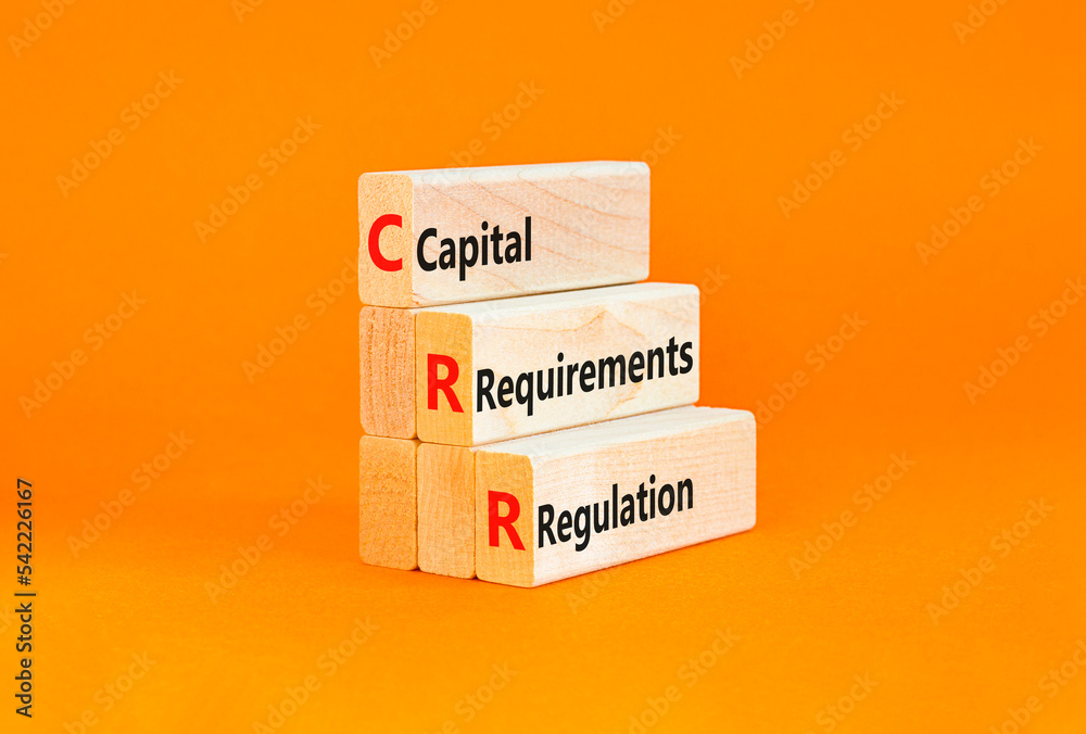 CRR capital requirements regulation symbol. Concept words CRR capital