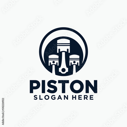 Engine repair services  gear and piston maintenance logo  automotive engine mechanic technology logo