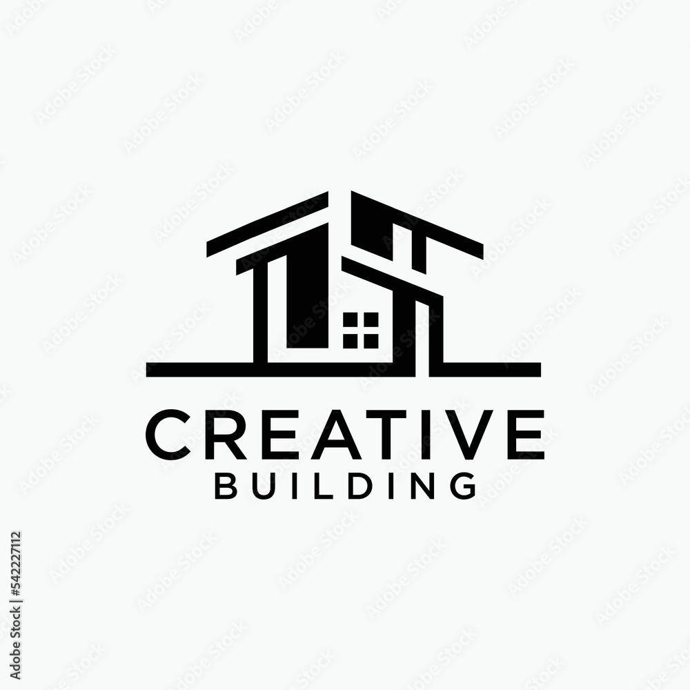 Tech building logo design architectural construction building design template vector Tech building logo design architectural construction building design template vector