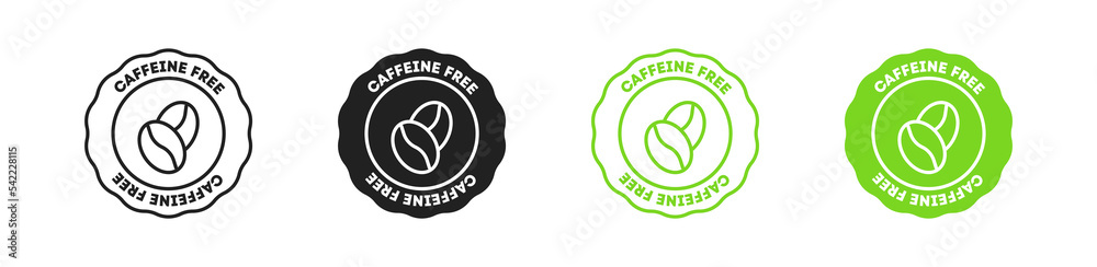 Caffeine free icon sign set. Vector EPS 10 Caffeine free icon sign set. Vector EPS 10