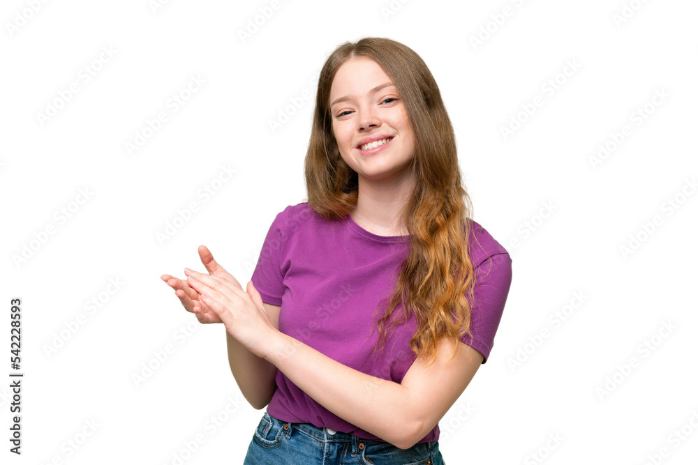 Young pretty woman over isolated background applauding Young pretty woman over isolated background applauding