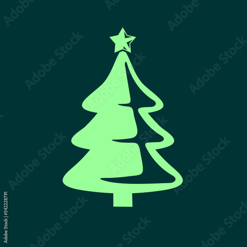 Christmas tree icon. Vector illustration.