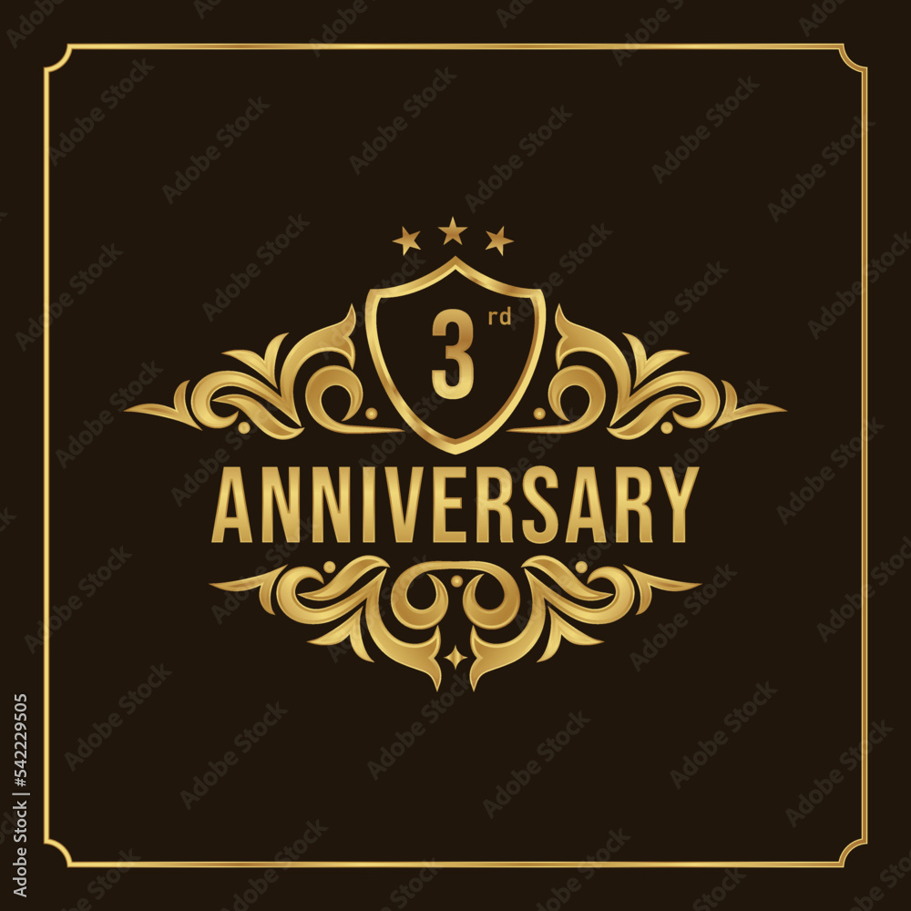 Collection of isolated anniversary logo numbers 1 to 1 million with ribbon vector illustration | Happy anniversary 3rd