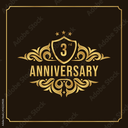 Collection of isolated anniversary logo numbers 1 to 1 million with ribbon vector illustration | Happy anniversary 3rd