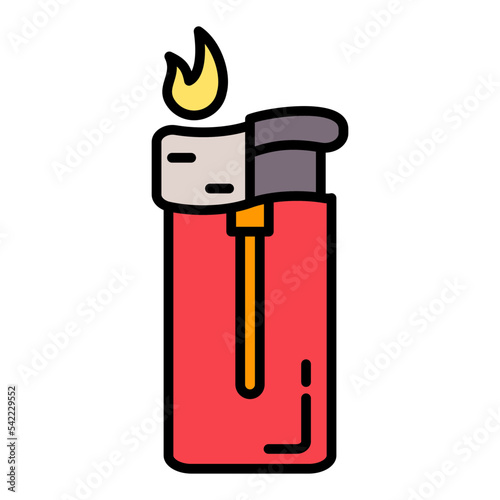 Lighter Filled Line Icon