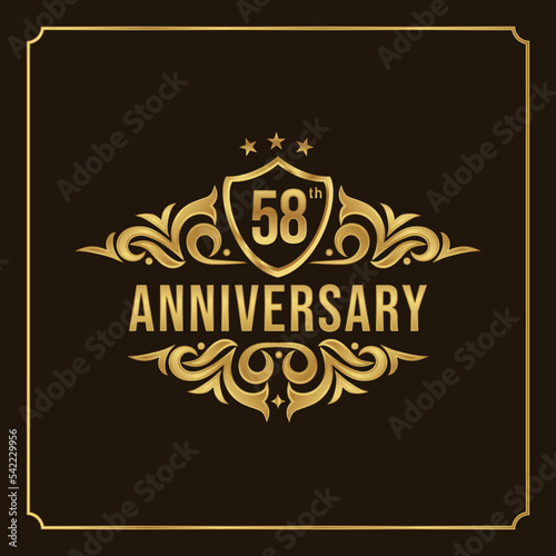 Collection of isolated anniversary logo numbers 1 to 1 million with ribbon vector illustration | Happy anniversary 58th