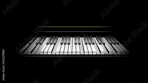 Abstract Piano Keys Music Keyboard Instrument Song Melody Vector Design Style