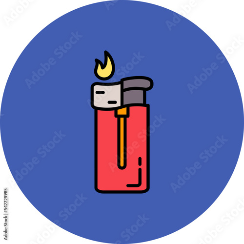 Lighter Multicolor Circle Filled Line Icon