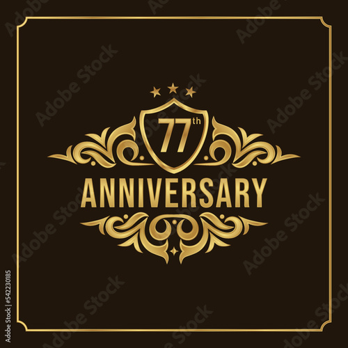 Collection of isolated anniversary logo numbers 1 to 1 million with ribbon vector illustration | Happy anniversary 77th