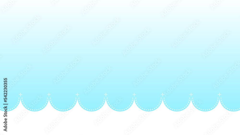 水色のファンシーなカーテンの背景イラスト 16:9 PNG 水色のファンシーなカーテンの背景イラスト 16:9 PNG