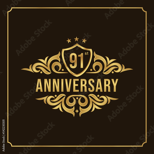 Collection of isolated anniversary logo numbers 1 to 1 million with ribbon vector illustration | Happy anniversary 91th