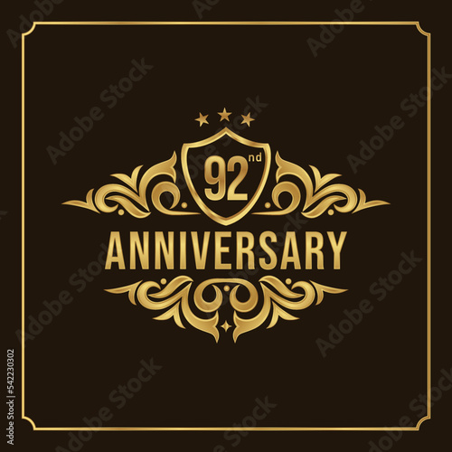 Collection of isolated anniversary logo numbers 1 to 1 million with ribbon vector illustration | Happy anniversary 92th