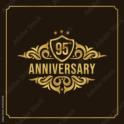 Collection of isolated anniversary logo numbers 1 to 1 million with ribbon vector illustration   Happy anniversary 95th